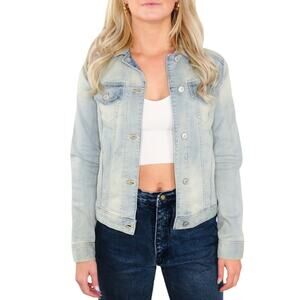 Express Light Wash Jean Jacket XS Classic Denim Jacket Fitted Extra Small XS